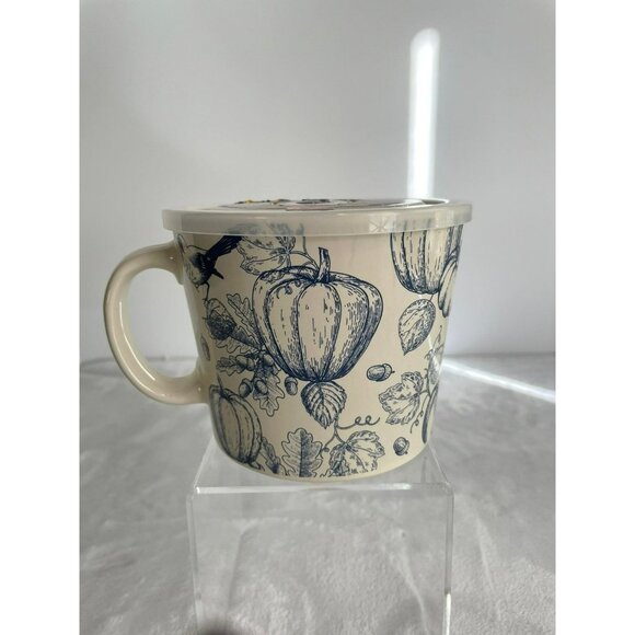 New Free Fallin Stoneware Fall Leaves Soup Mug - Picture 1 of 4